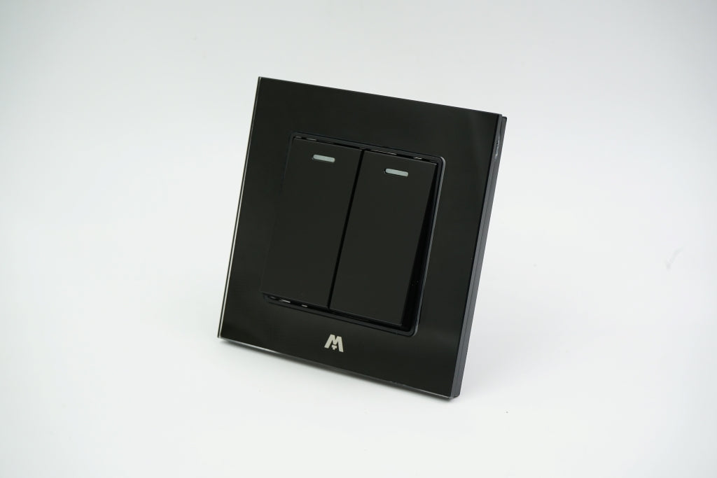 MTT GLASS 10A 2 Gang 3 Way Switch