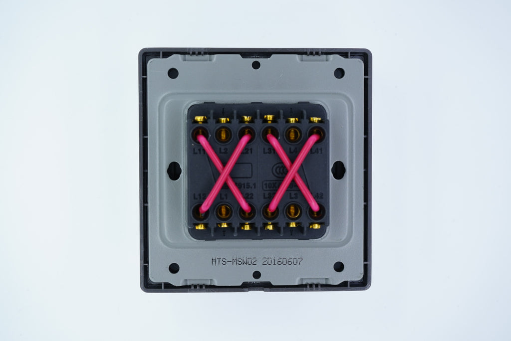 MTS STAINLESS STEEL 10A 2 GANG 3 WAY SWITCH