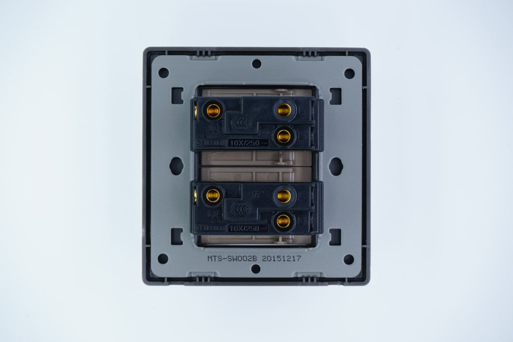 MTS STAINLESS STEEL 10AX 2 Gang LED Switch
