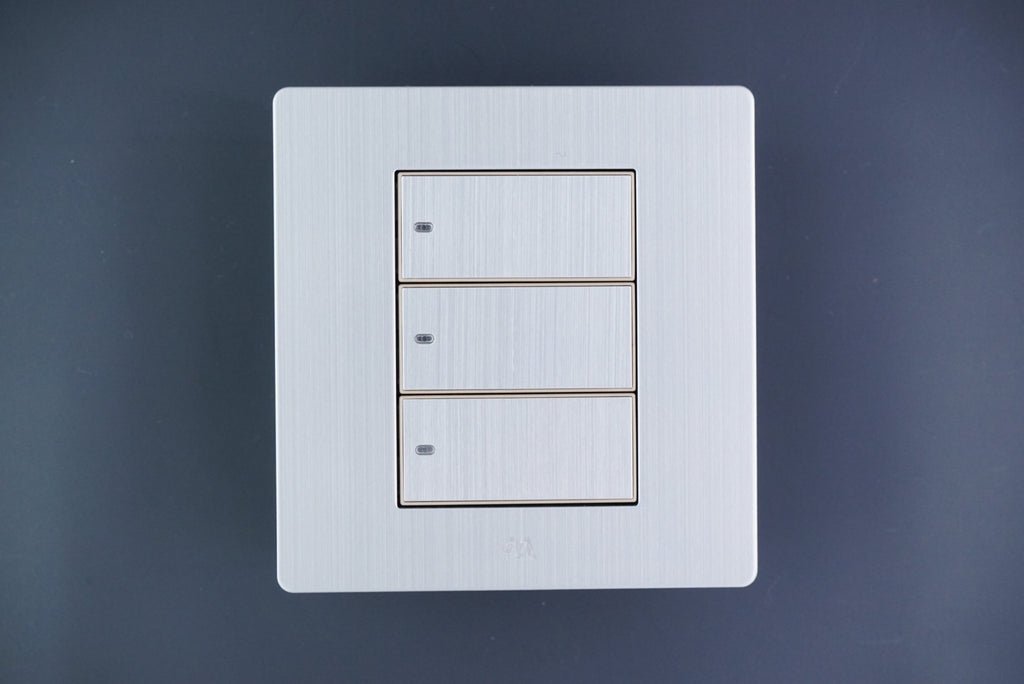MTS STAINLESS STEEL 10AX 3 Gang LED Switch