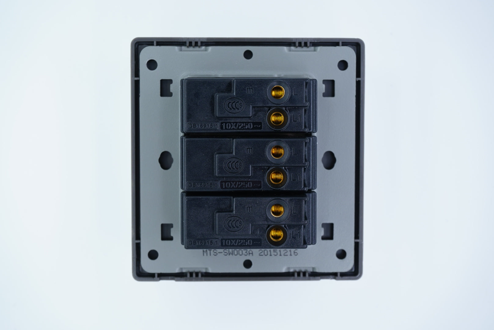 MTS STAINLESS STEEL 10AX 3 Gang LED Switch