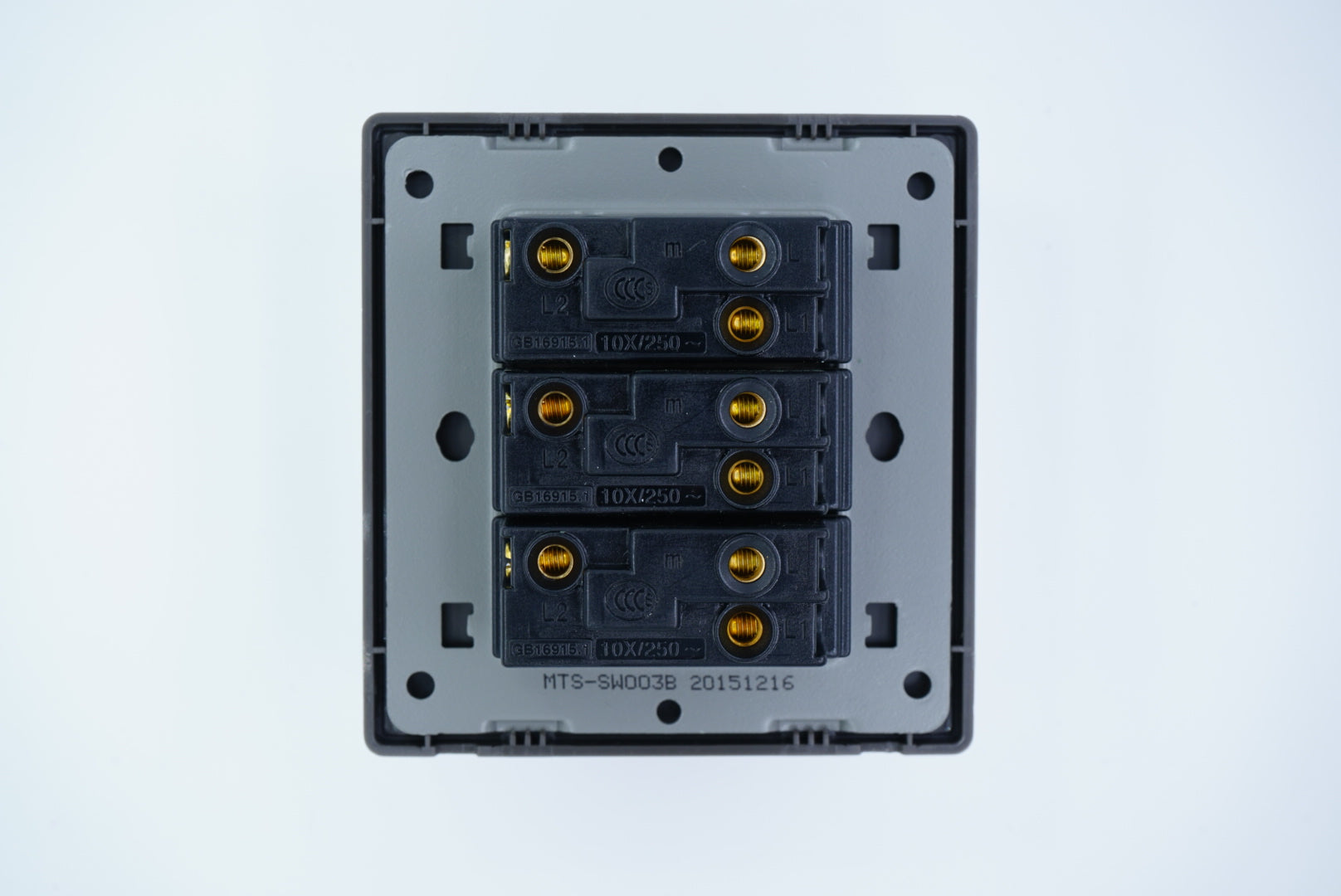 MTS STAINLESS STEEL 10AX 3 Gang LED Switch