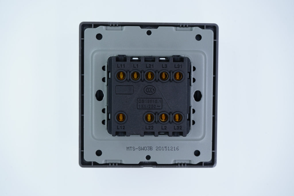 MTS STAINLESS STEEL 16A 3 Gang Switch