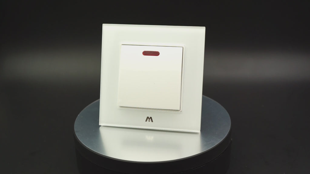 MTT GLASS 20A DOUBLE POLE SWITCH